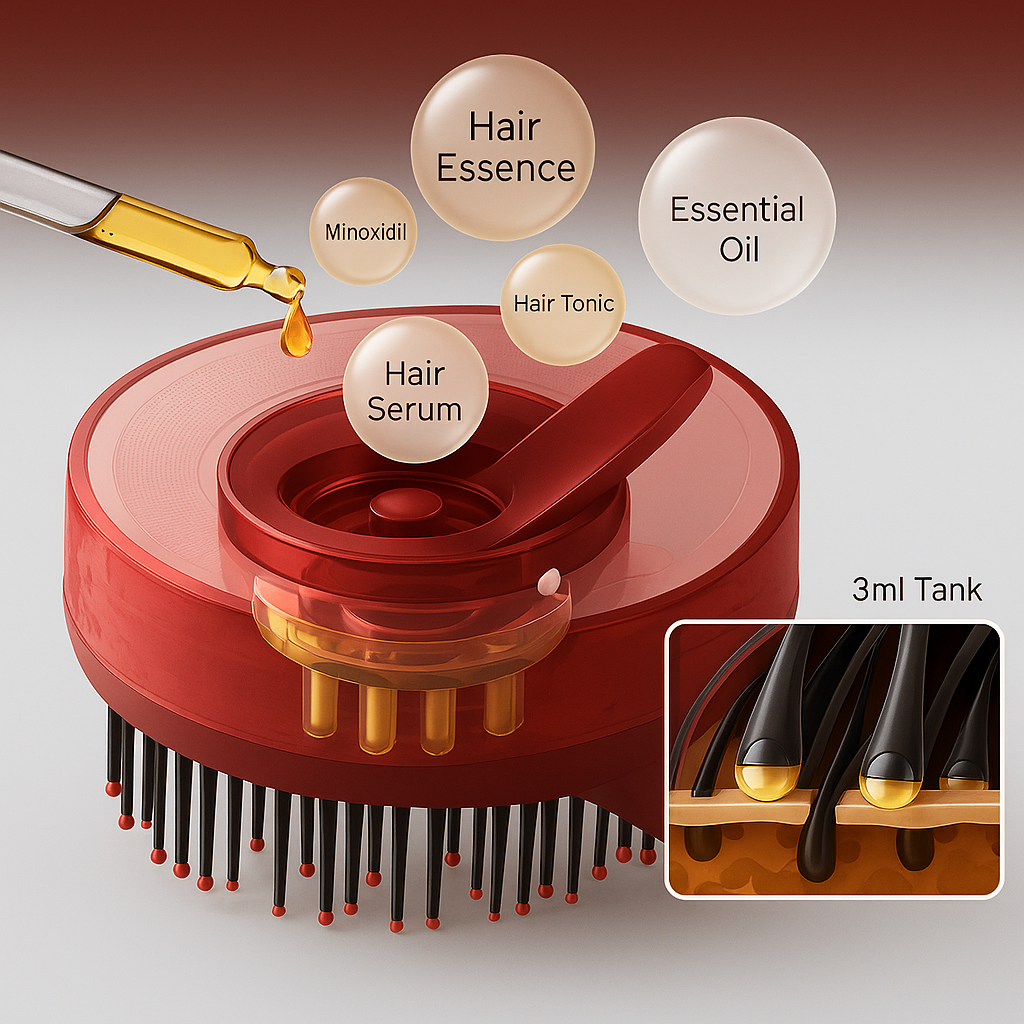 Red light scalp massager for hair growth and improved scalp health