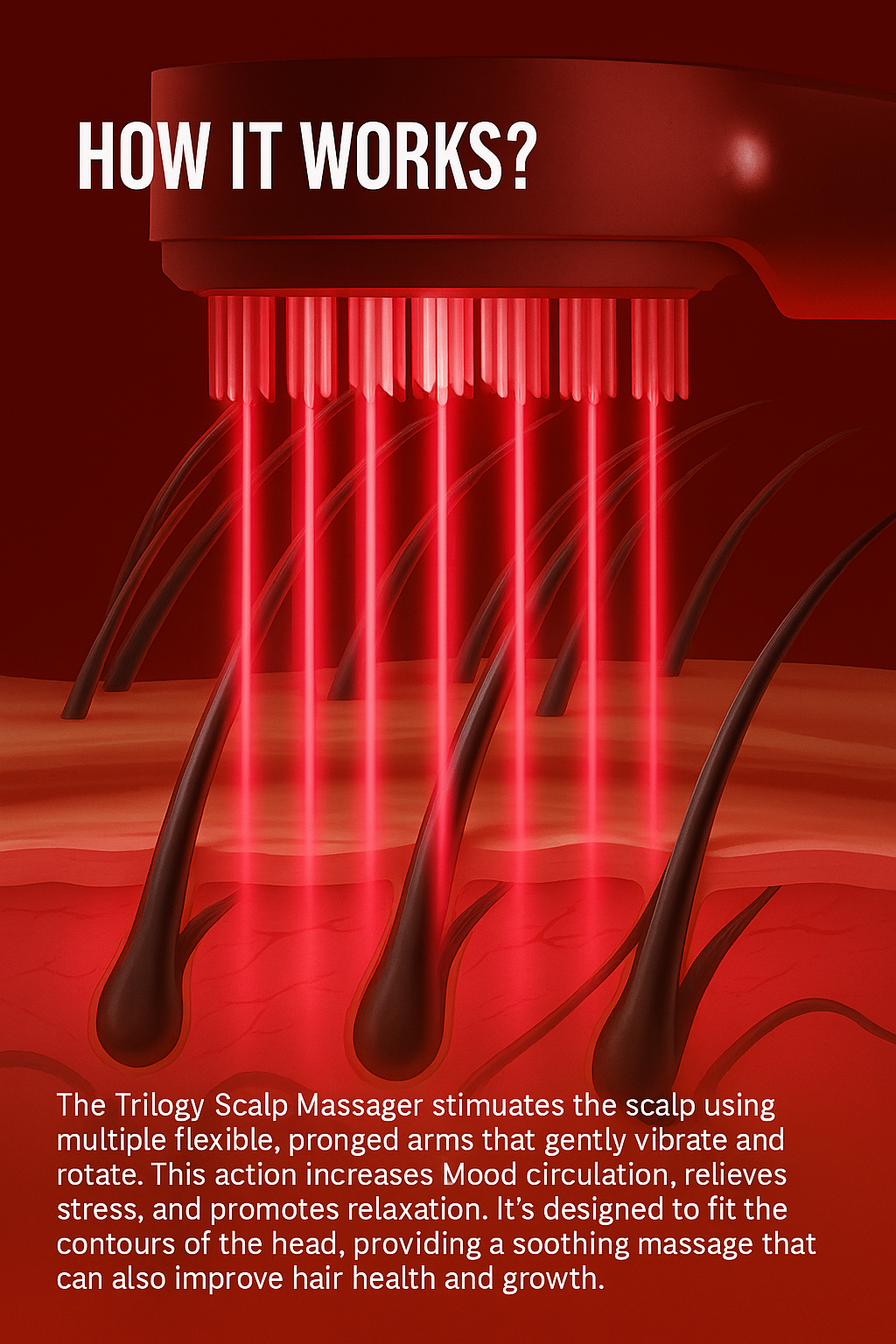 Red light scalp massager for hair growth and improved scalp health